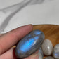1 Moonstone Tumbled Stone | crystal carving | meditation crystal | stress relief | blue flash