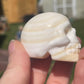 Orange Calcite Crystal Skull Carving