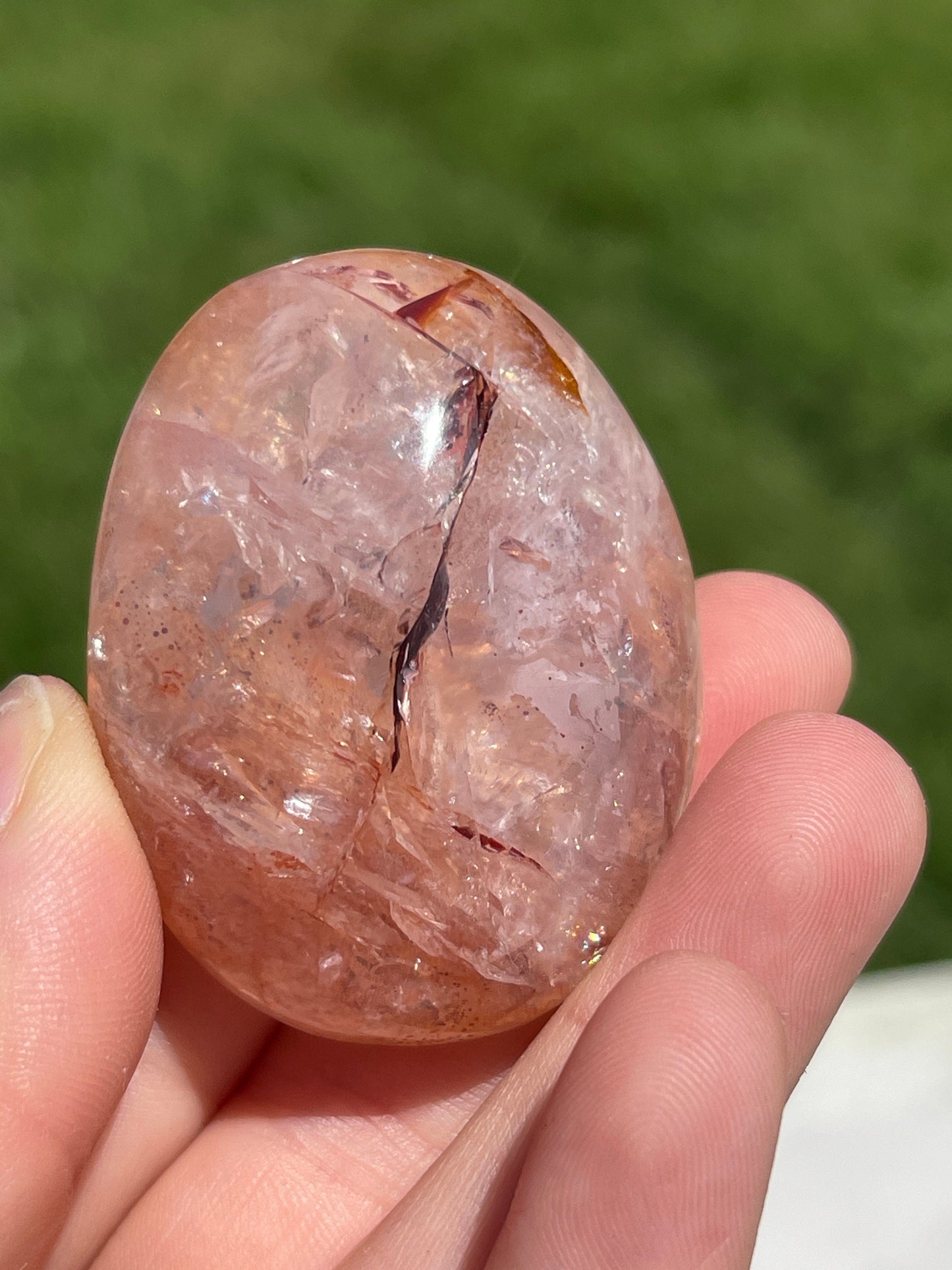 1 Fire Quartz Palm Stone
