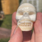 Orange Calcite Crystal Skull Carving
