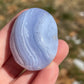 Blue Lace Agate Palm Stone