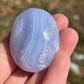 Blue Lace Agate Palm Stone