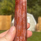 Fire Quartz Tower | Crystal Carving | Meditation Stone | Red Hematoid