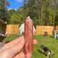 Fire Quartz Tower | Crystal Carving | Meditation Stone | Red Hematoid