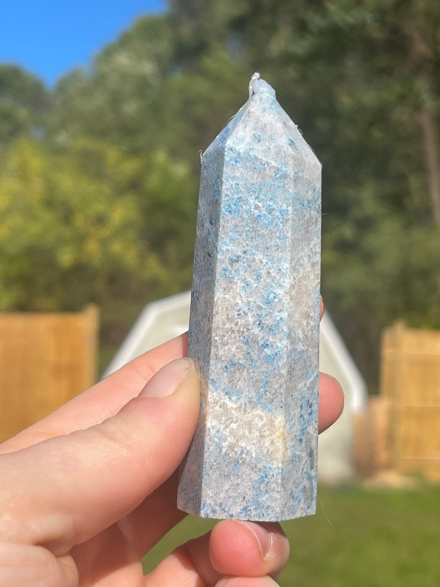 Trolleite Crystal Tower: Carved Meditation Stone
