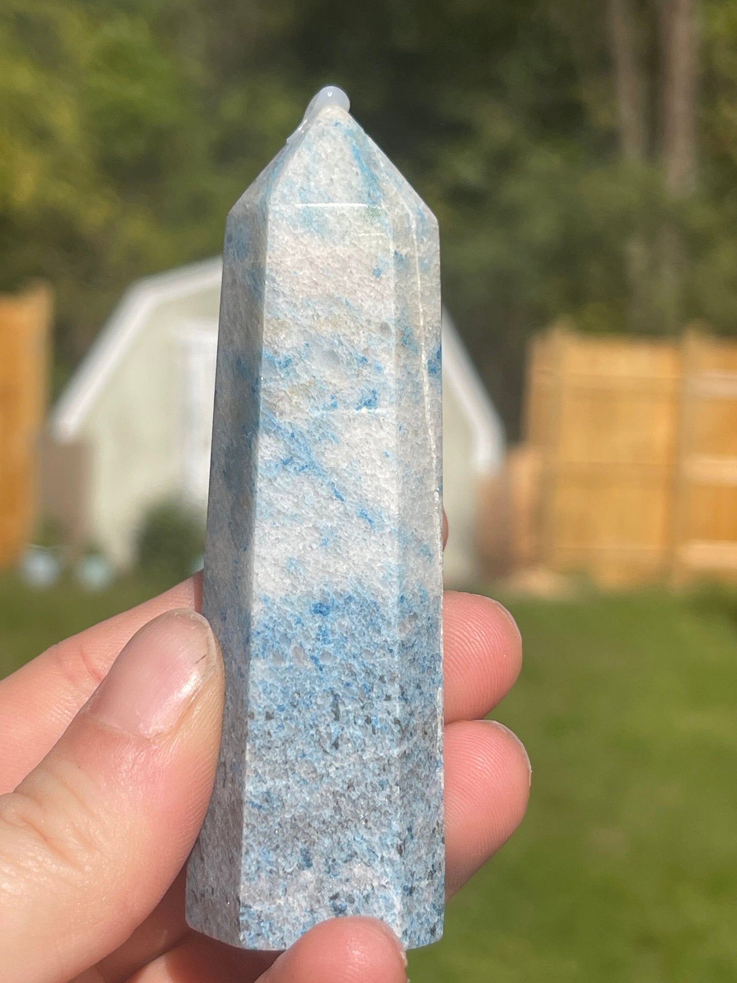 Trolleite Crystal Tower: Meditation Stone Carving (3.6in)
