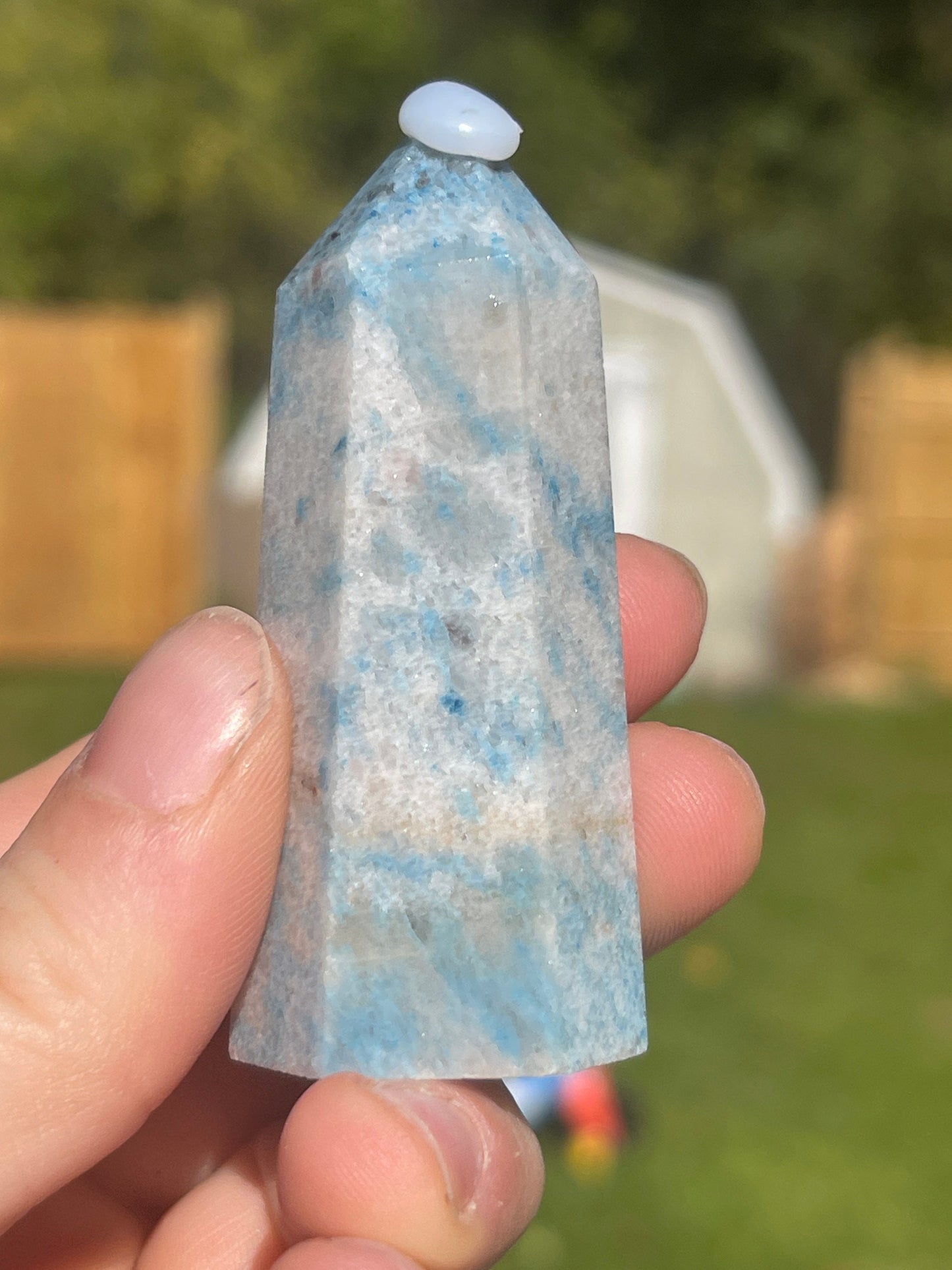 Trolleite Crystal Tower: Carved Meditation Stone (2.6in)