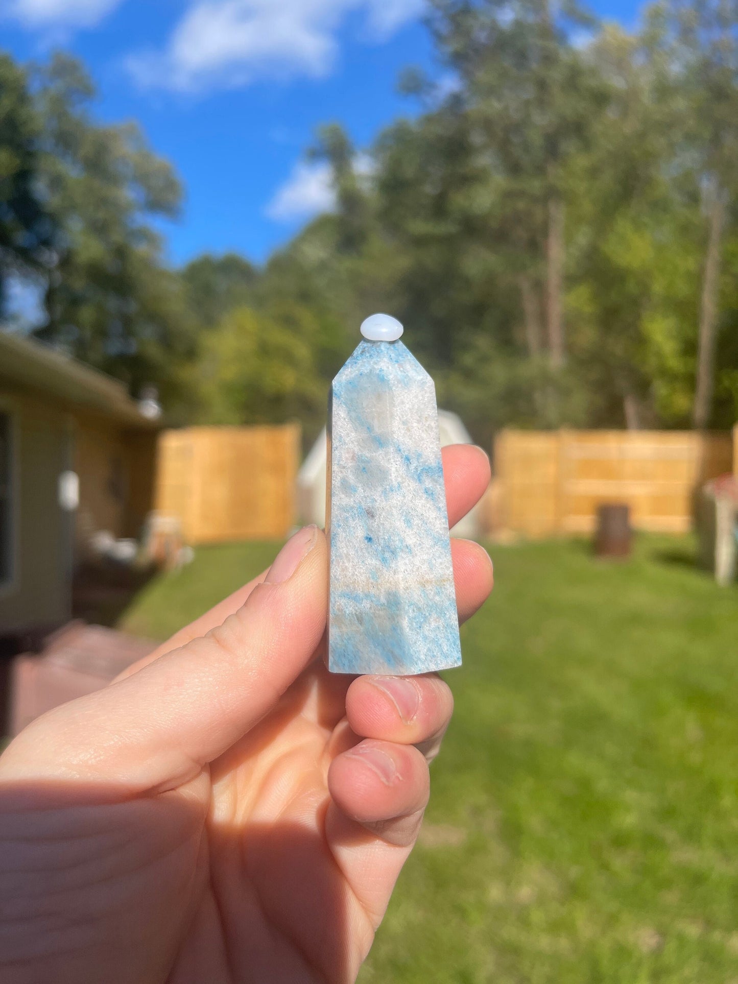 Trolleite Crystal Tower: Carved Meditation Stone (2.6in)