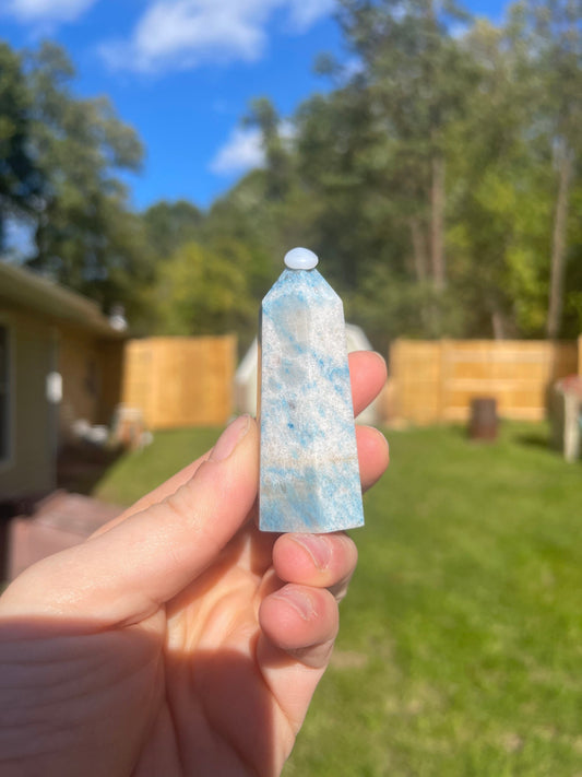 Trolleite Crystal Tower: Carved Meditation Stone (2.6in)
