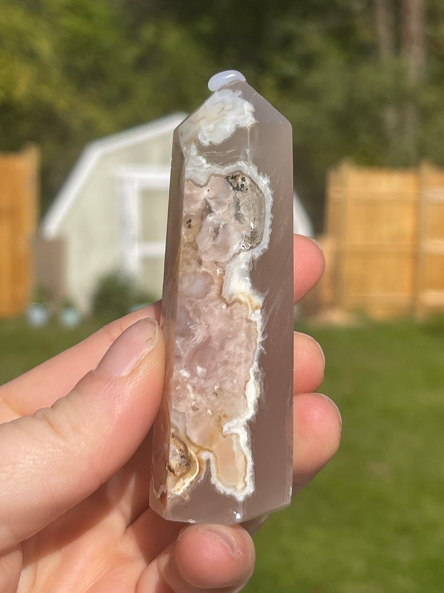 Flower Agate Tower | Crystal Gift | Meditation Stone