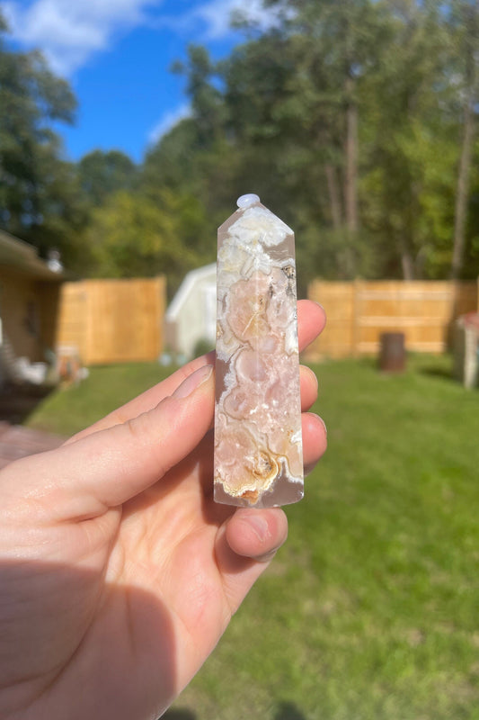 Flower Agate Tower | Crystal Gift | Meditation Stone