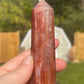 Fire Quartz Tower | Crystal Carving | Meditation Stone | Red Hematoid