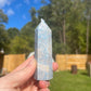 Trolleite Crystal Tower: Carved Meditation Stone