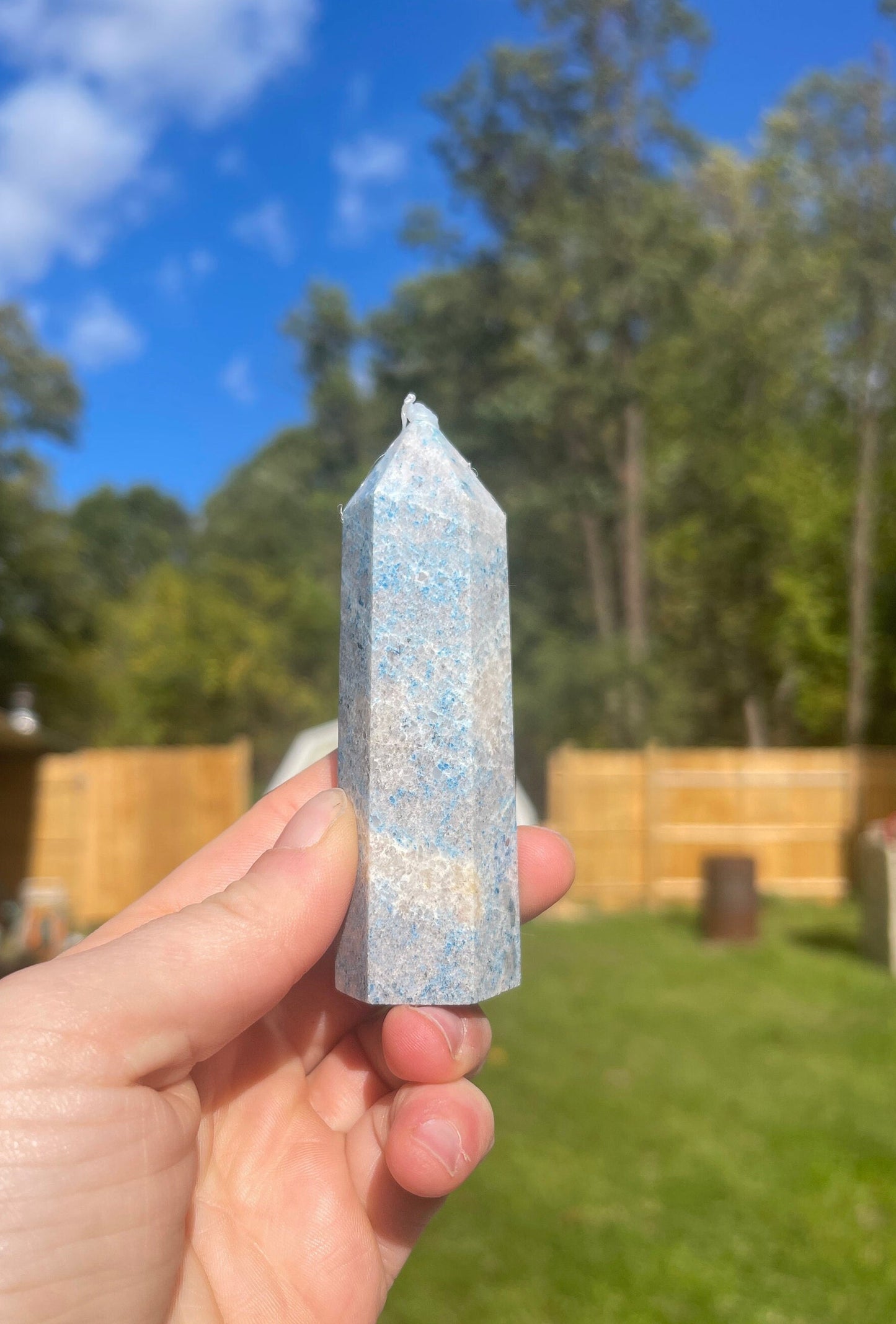 Trolleite Crystal Tower: Carved Meditation Stone