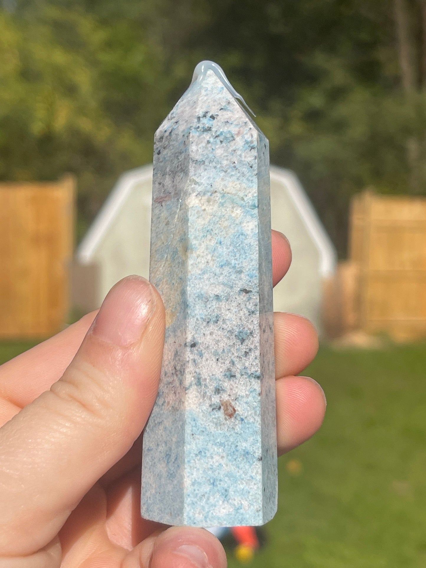 Trolleite Crystal Tower: Meditation Stone Carving (3.7in)