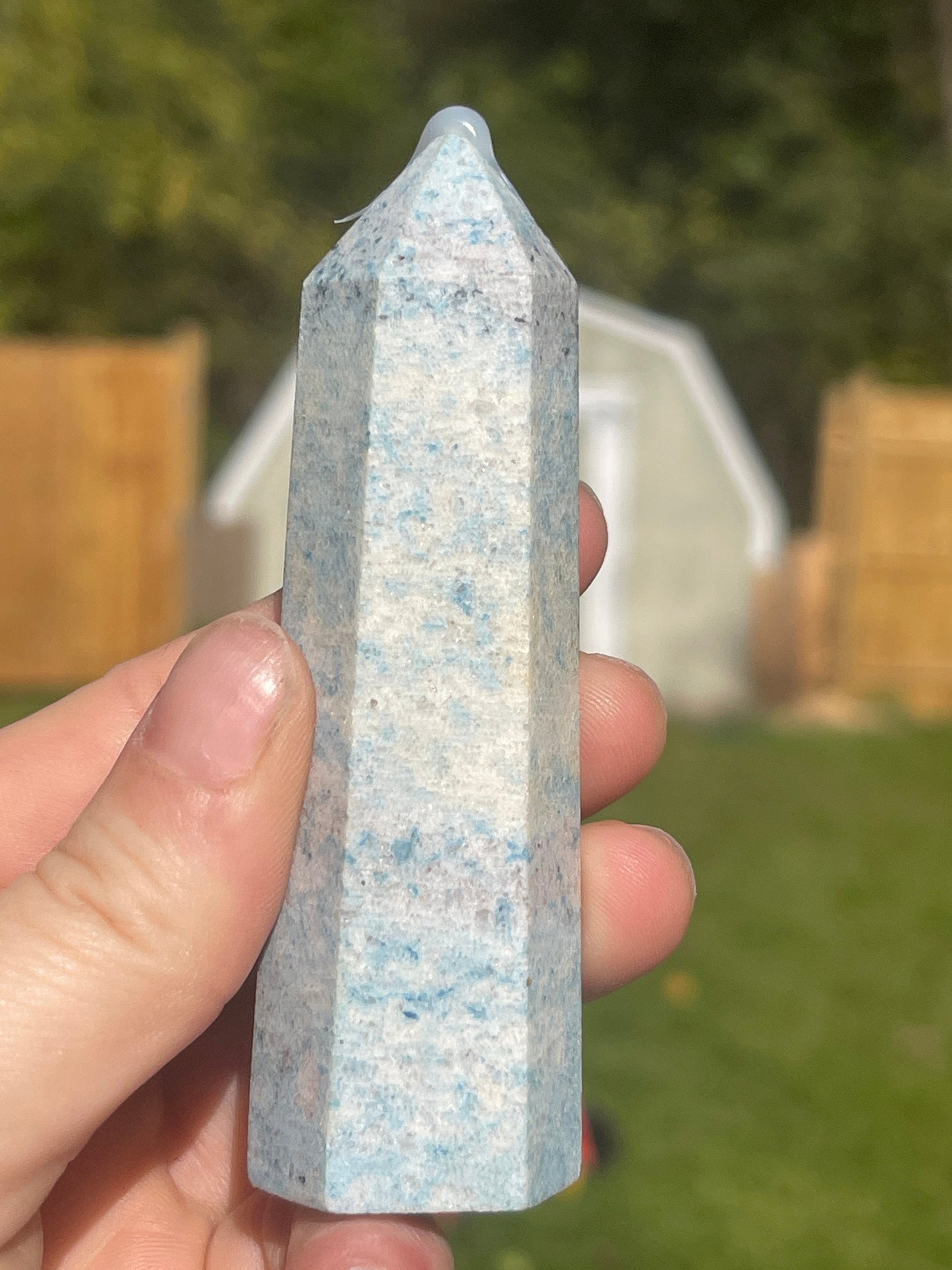 Trolleite Crystal Tower: Meditation Stone Carving (3.7in)