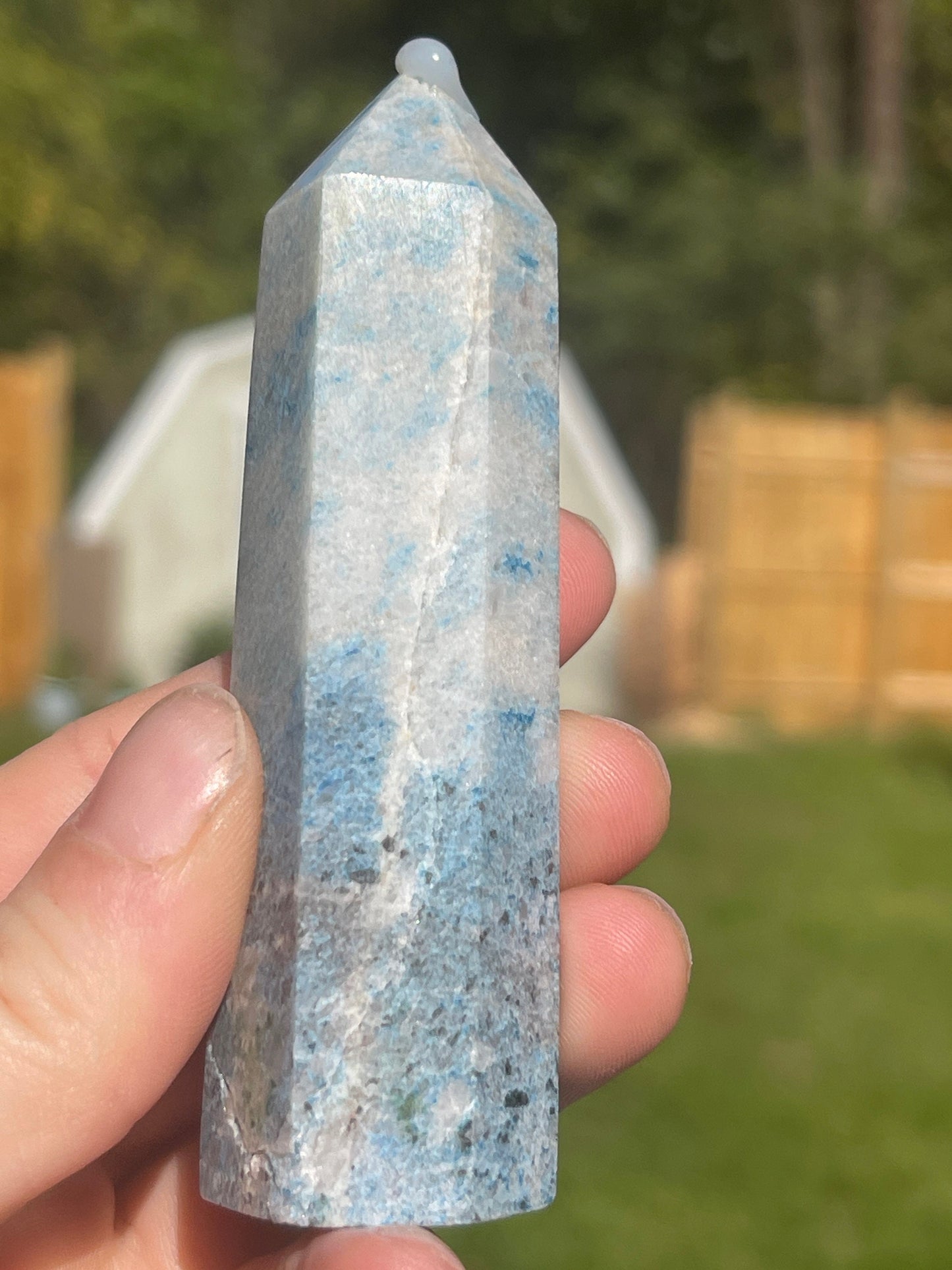 Trolleite Crystal Tower: Meditation Stone Carving (3.6in)