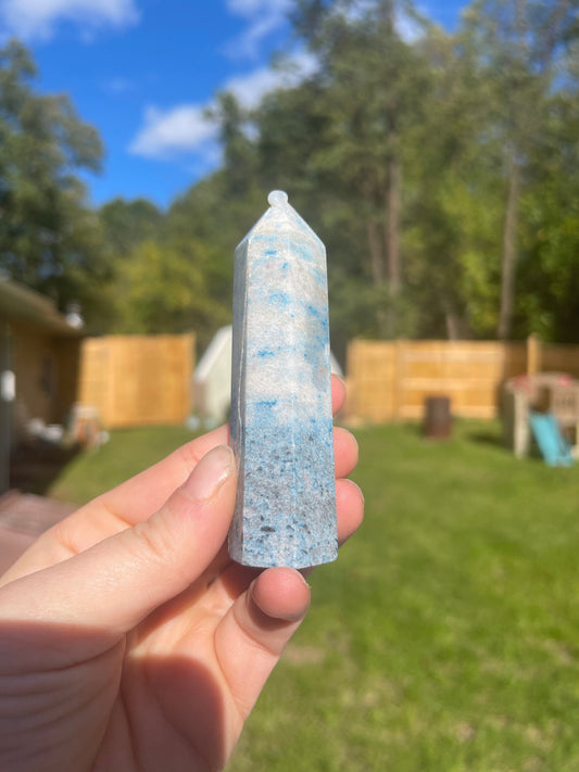 Trolleite Crystal Tower: Meditation Stone Carving (3.6in)