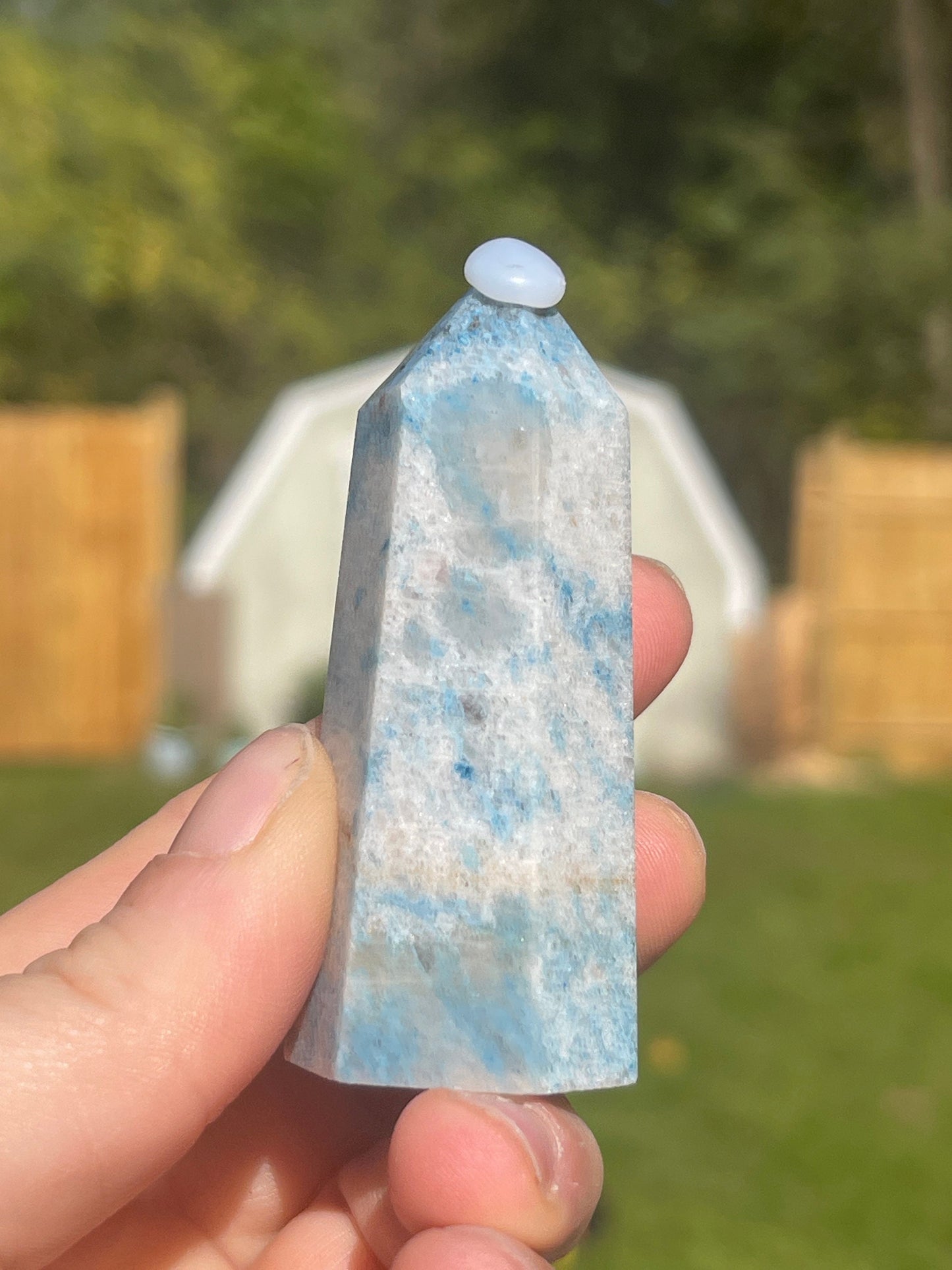 Trolleite Crystal Tower: Carved Meditation Stone (2.6in)