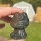 Labradorite Hello Kitty Carving: Blue Flash Crystal Gift