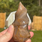 Peach Moonstone Crystal Flame Carving