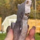 Pink Amethyst Crystal Cat Carving