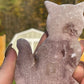 Pink Amethyst Crystal Cat Carving