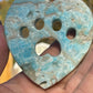 Blue Aragonite Crystal Heart Cat Paw Carving