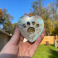 Blue Aragonite Crystal Heart Cat Paw Carving