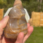 Peach Moonstone Crystal Flame Carving