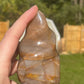 Peach Moonstone Crystal Flame Carving