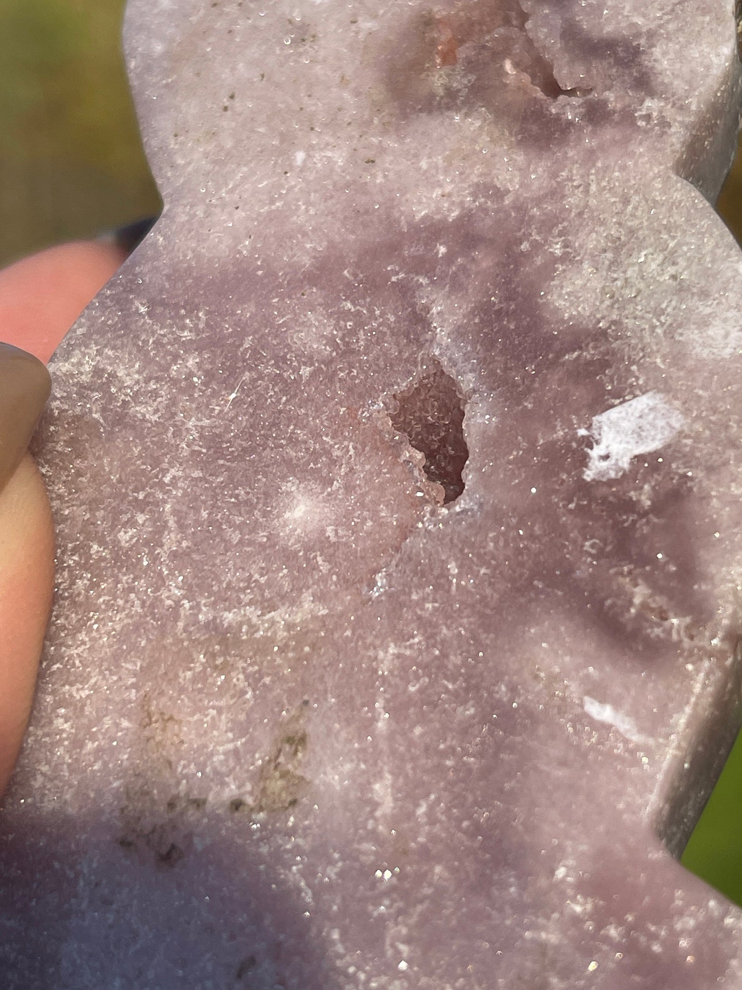 Pink Amethyst Crystal Cat Carving