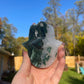 Moss Agate Hamsa Hand Carving