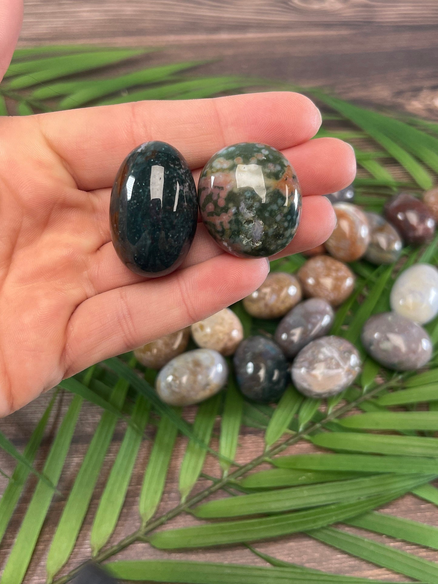 Ocean Jasper Tumbled Stone: Crystal Carving, Meditation Stone