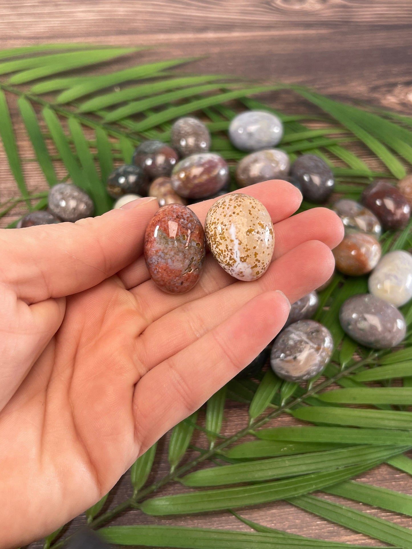 Ocean Jasper Tumbled Stone: Crystal Carving, Meditation Stone