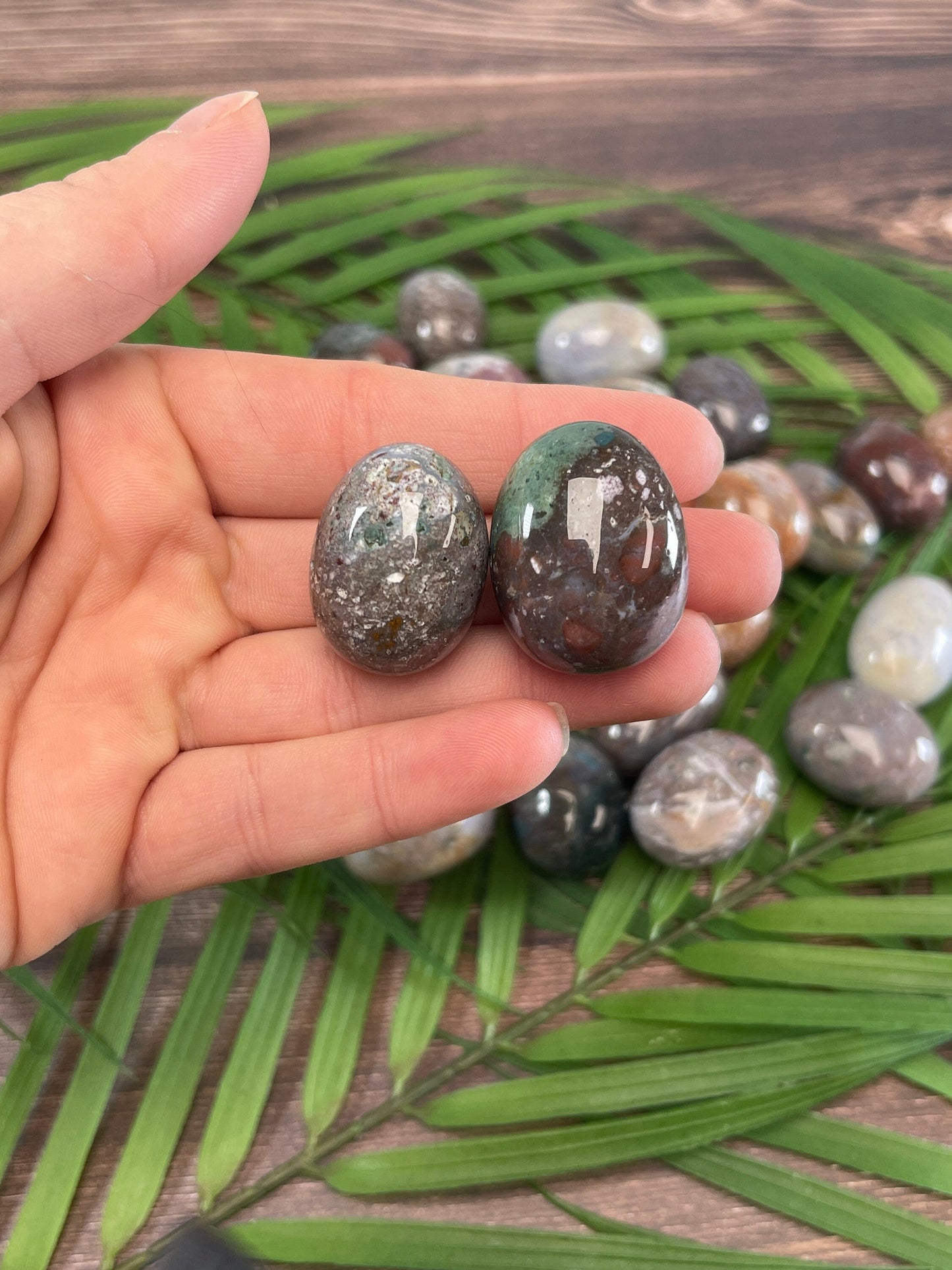 Ocean Jasper Tumbled Stone: Crystal Carving, Meditation Stone