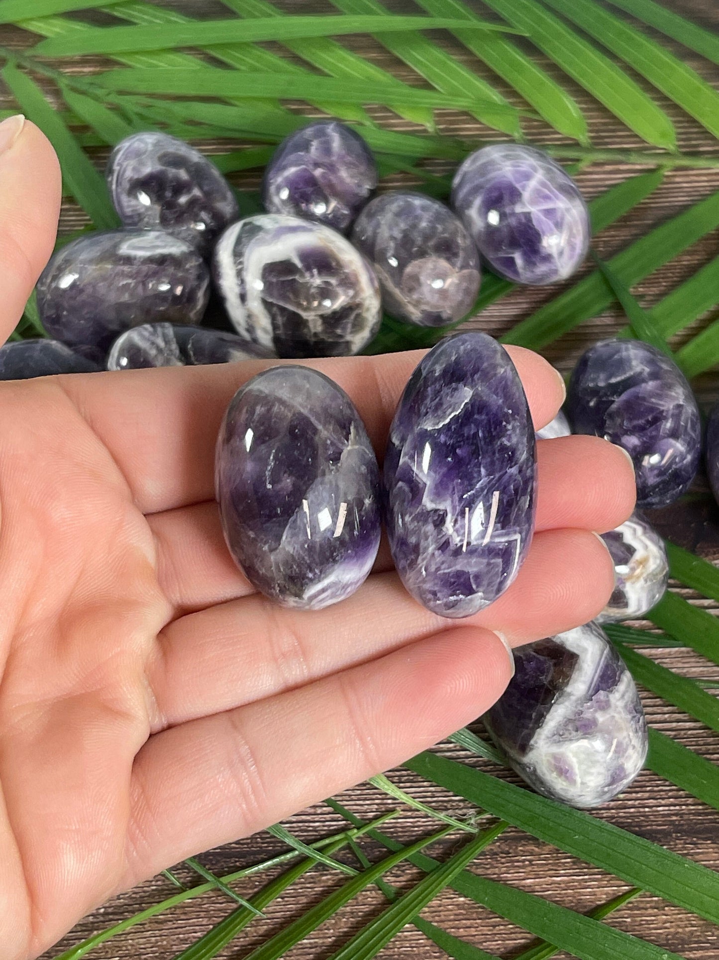 Dream Amethyst Tumbled Stone: Meditation Crystal Carving