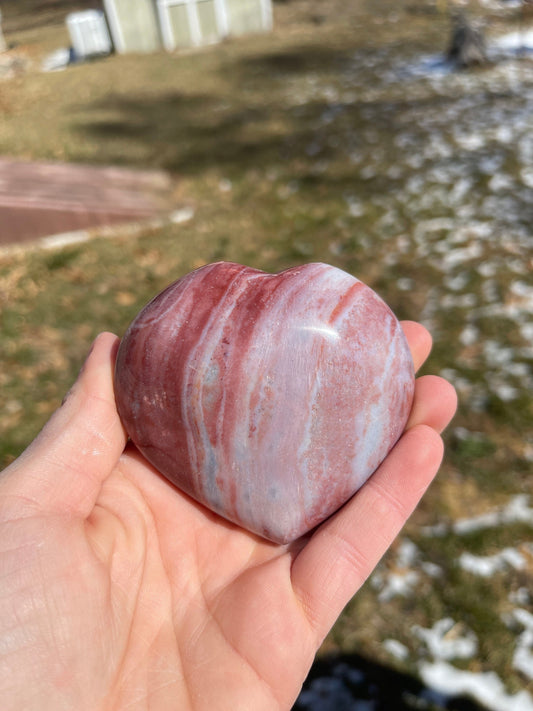 Ocean Jasper Heart Crystal Carving