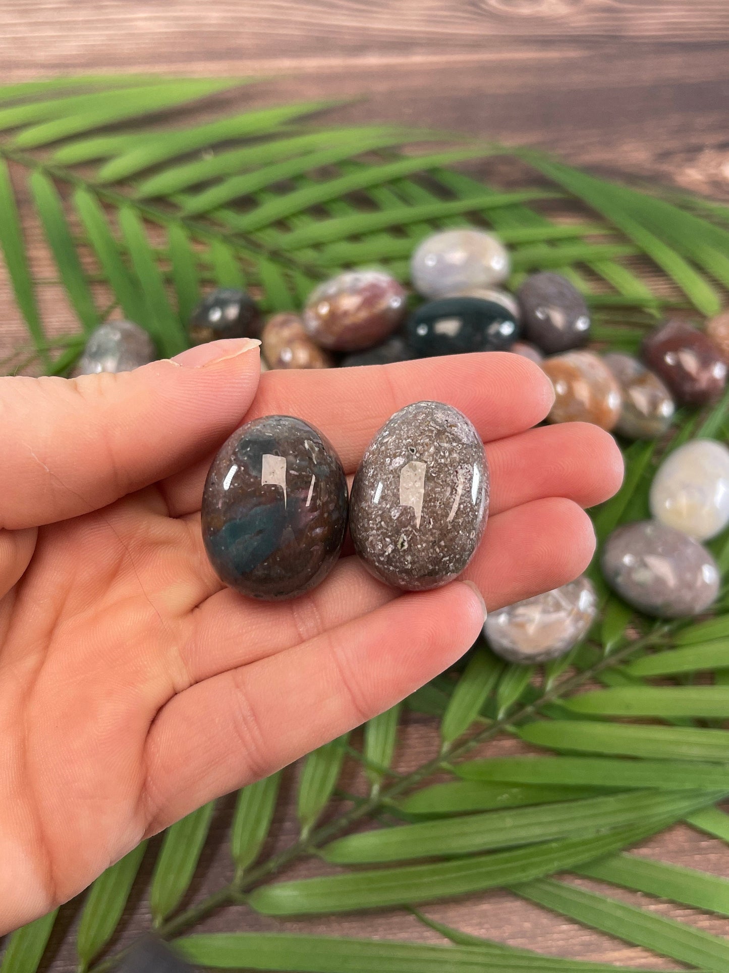 Ocean Jasper Tumbled Stone: Crystal Carving, Meditation Stone