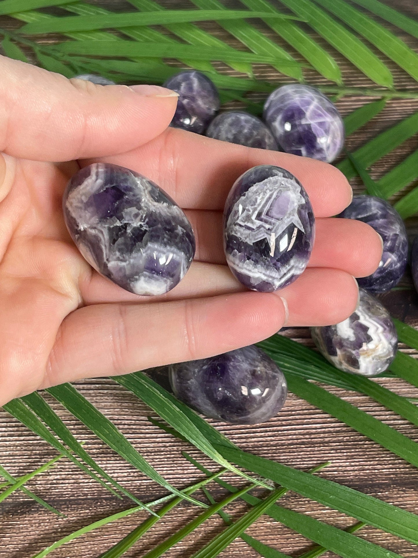 Dream Amethyst Tumbled Stone: Meditation Crystal Carving