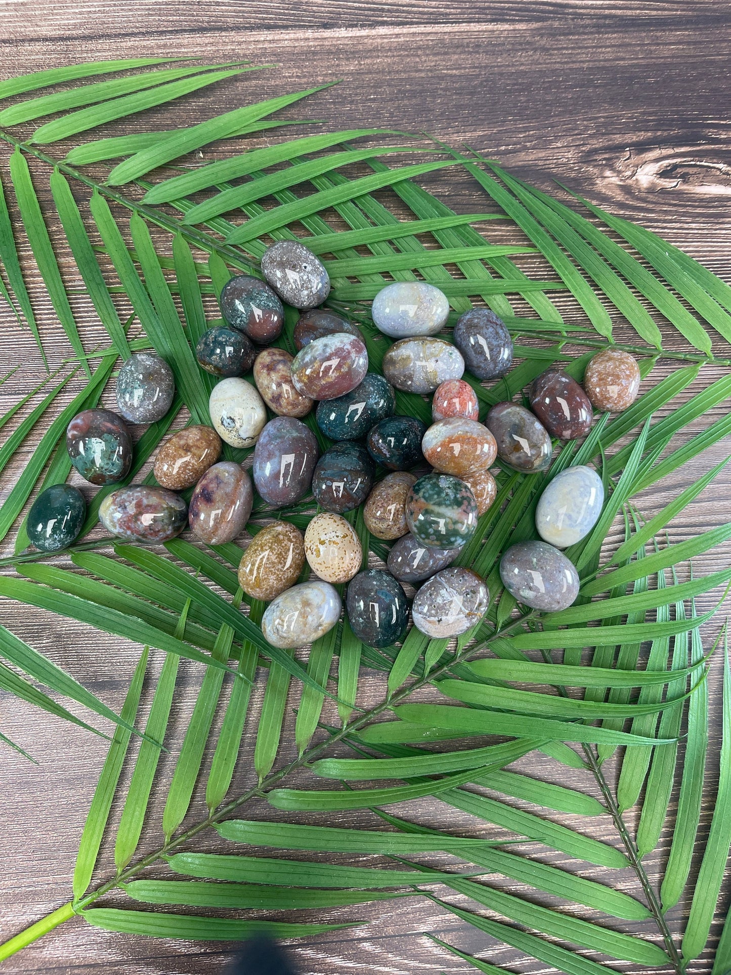 Ocean Jasper Tumbled Stone: Crystal Carving, Meditation Stone