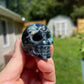 Moss Agate Skull Carving