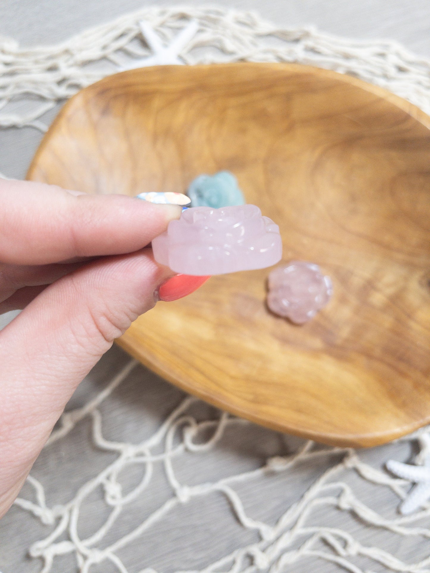 1 Rose Quartz Rose Carving