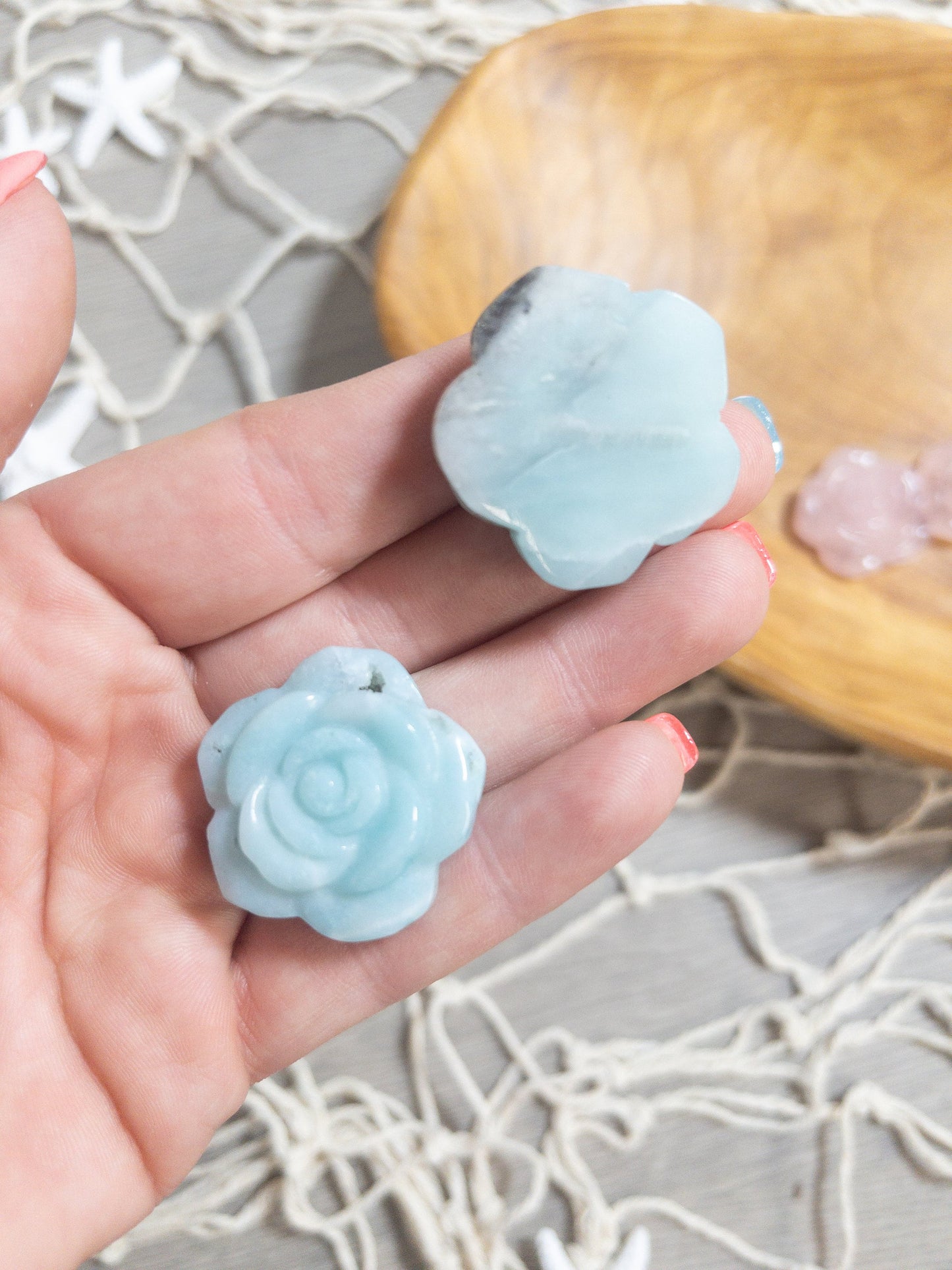 1 Caribbean Calcite Rose Carving
