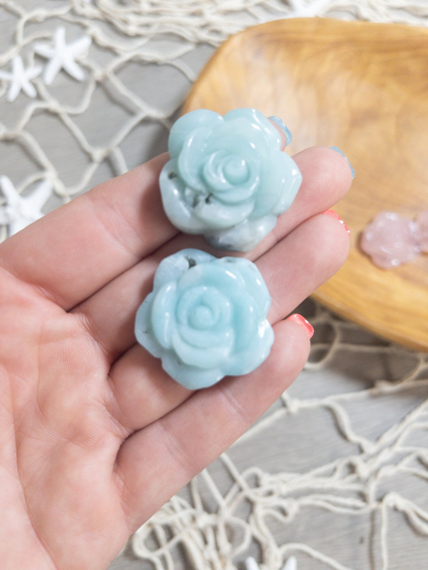 1 Caribbean Calcite Rose Carving