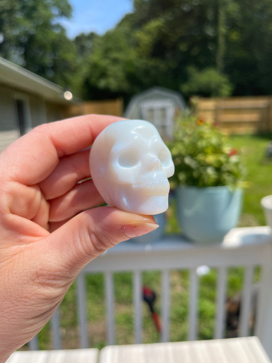Opalite Skull Carving