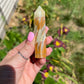 Banded Green Onyx Crystal Point Tower