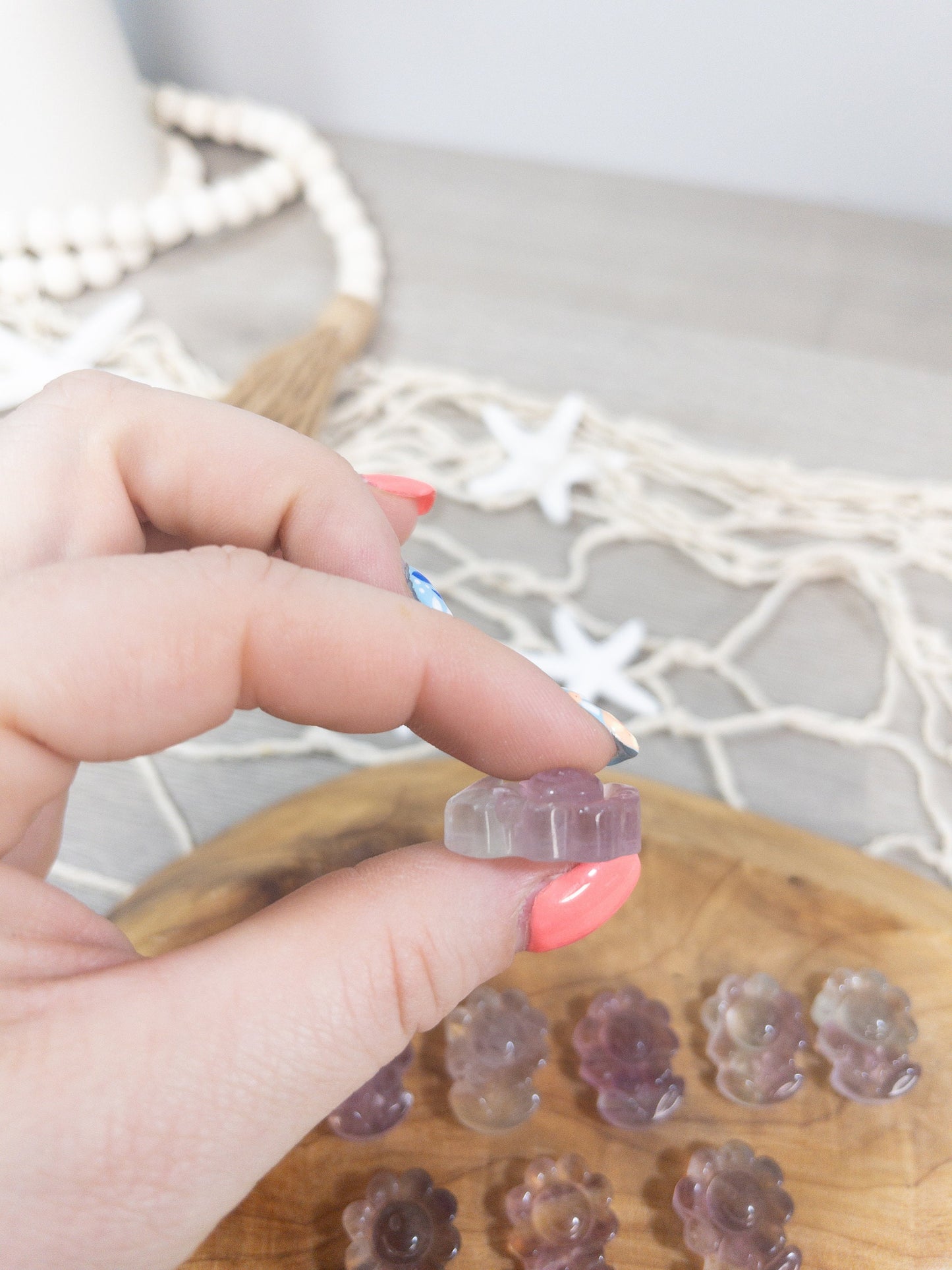 Mini Fluorite Crystal Sunflower Carving