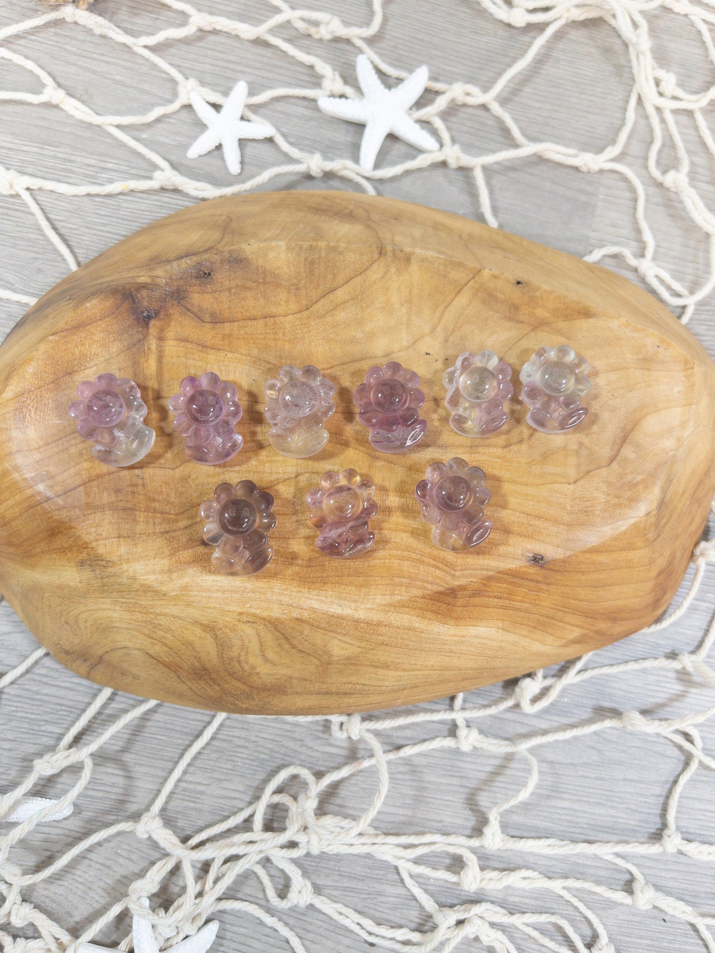 Mini Fluorite Crystal Sunflower Carving