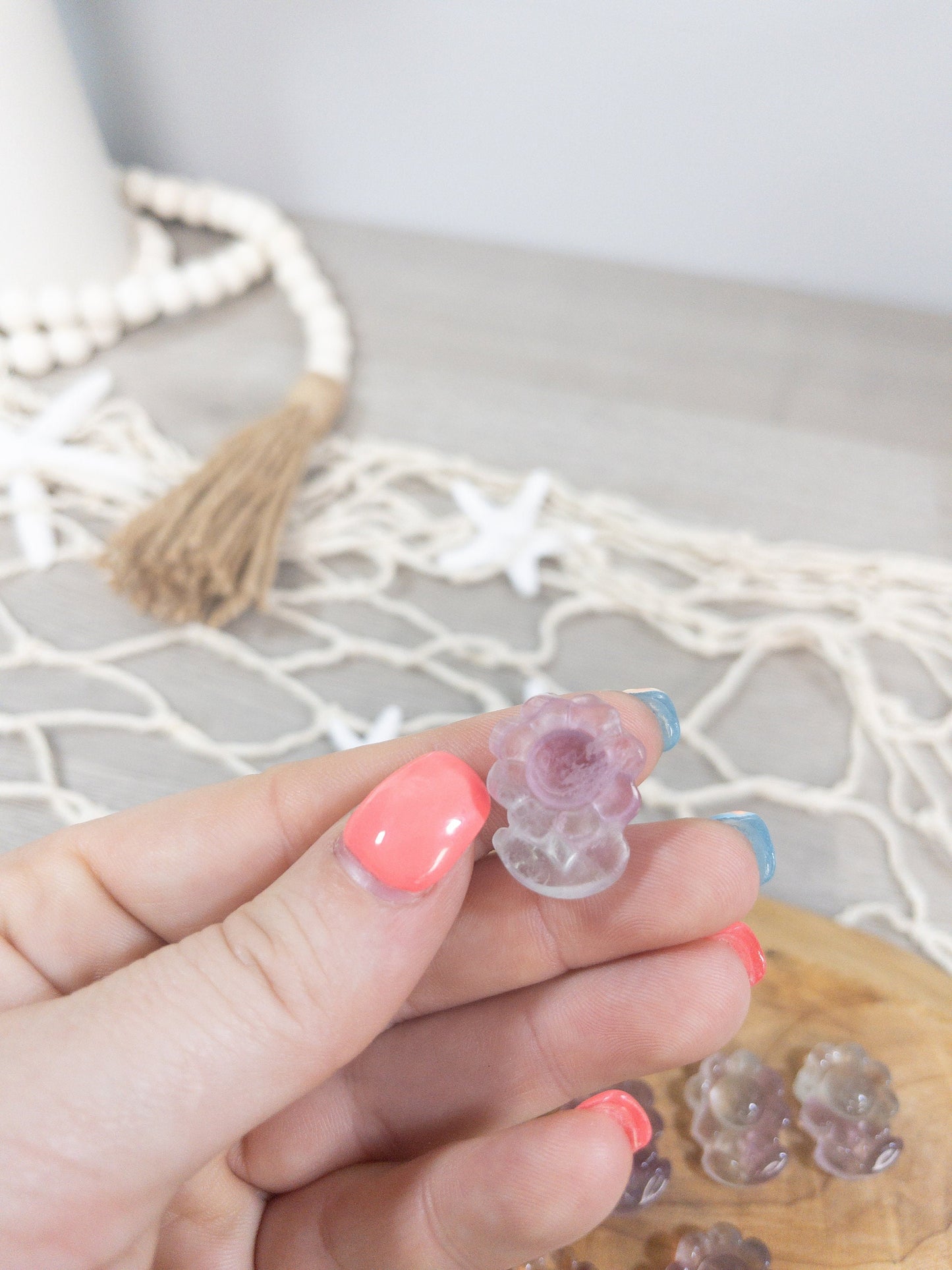 Mini Fluorite Crystal Sunflower Carving